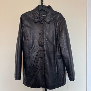 Excelled Collection Black Leather Jacket Women’s in Large
